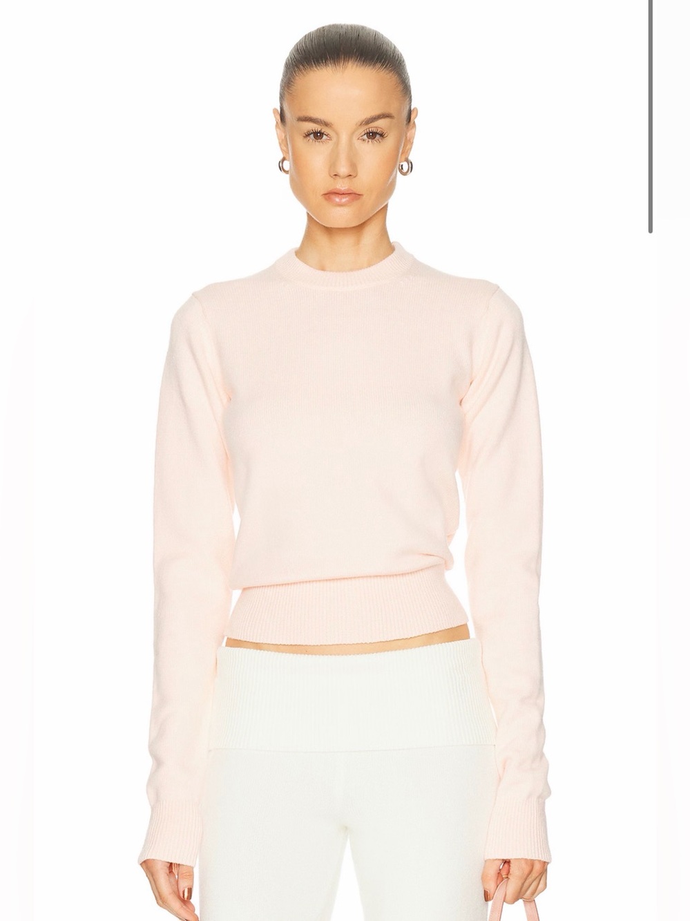 SKIMS BRUSHED ALPACA LONG SLEEVE FITTED CREW NECK TOP STYLE: OW-PLO-11196W